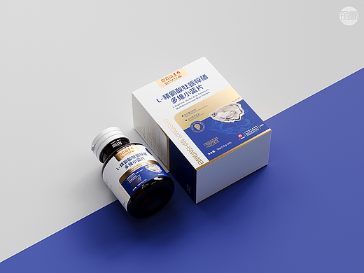 保健品包装设计精氨酸牡蛎小蓝片©刘益铭原创作品