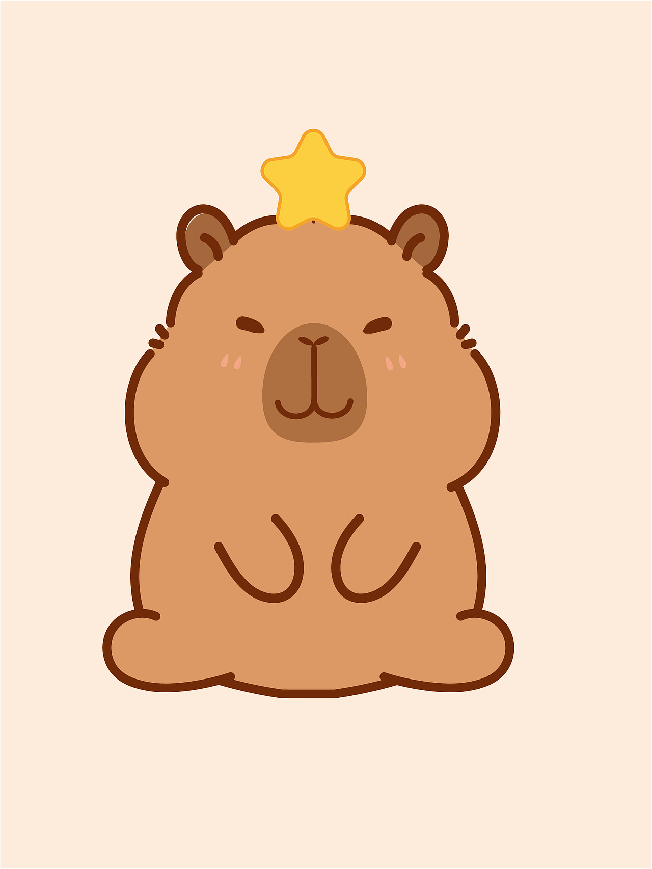 卡皮巴拉水豚IP卡通形象设计原创插画表情包