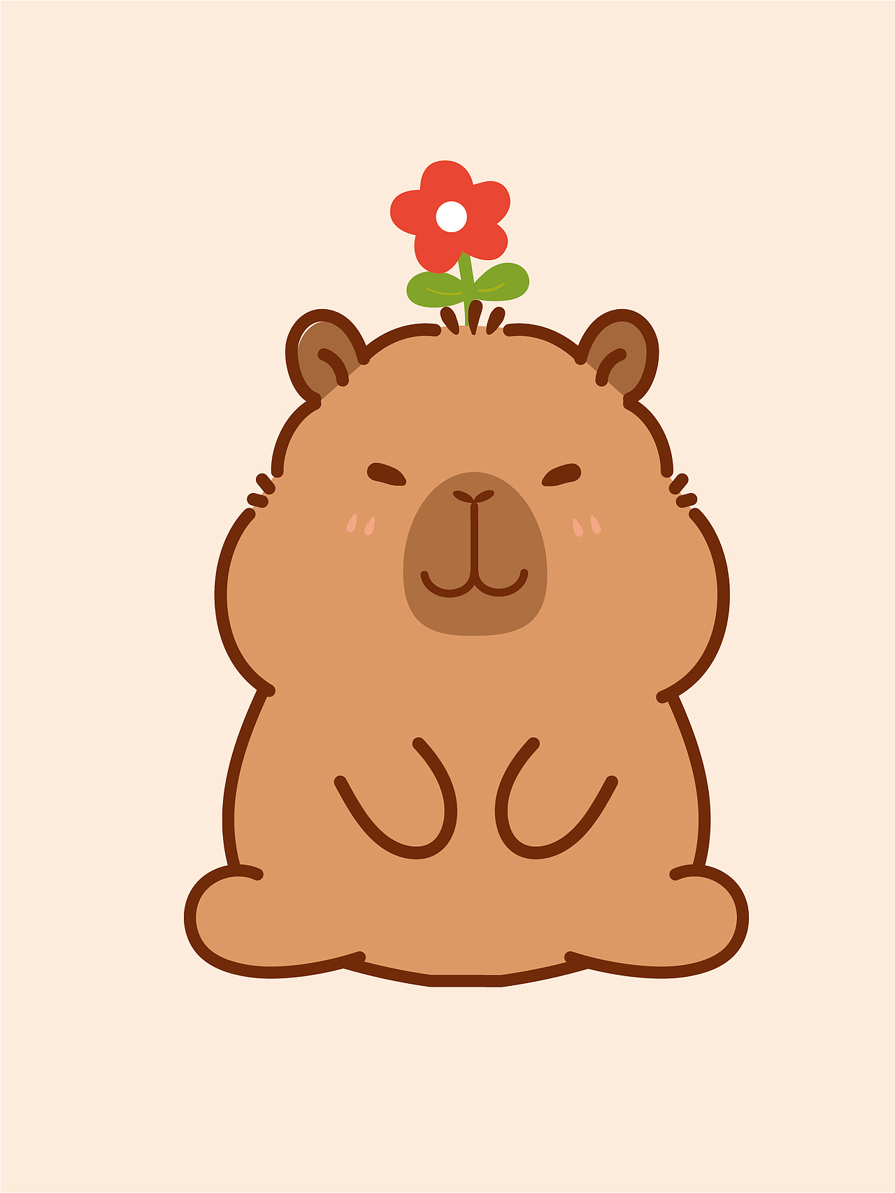 卡皮巴拉水豚IP卡通形象设计原创插画表情包