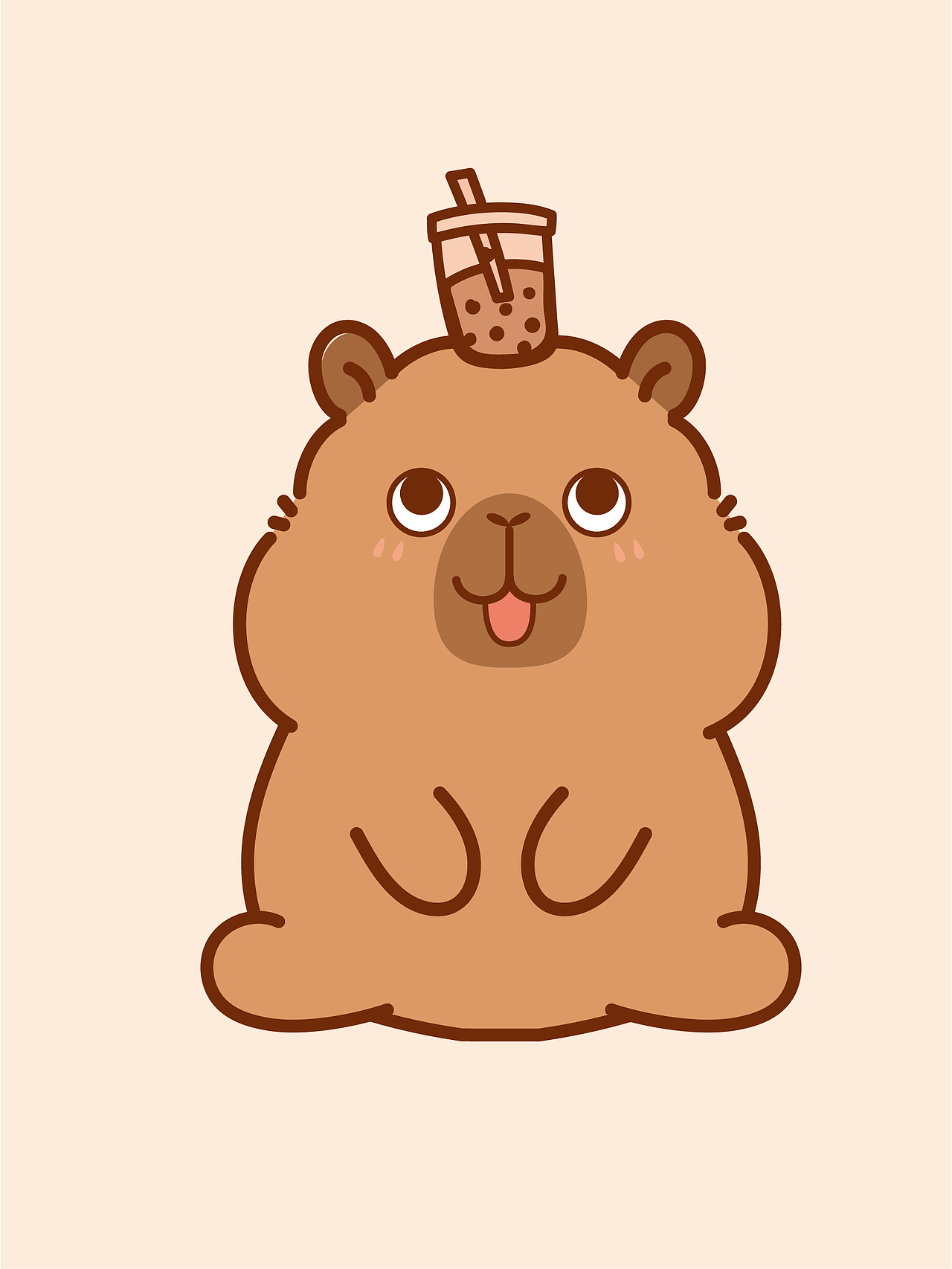 卡皮巴拉水豚IP卡通形象设计原创插画表情包