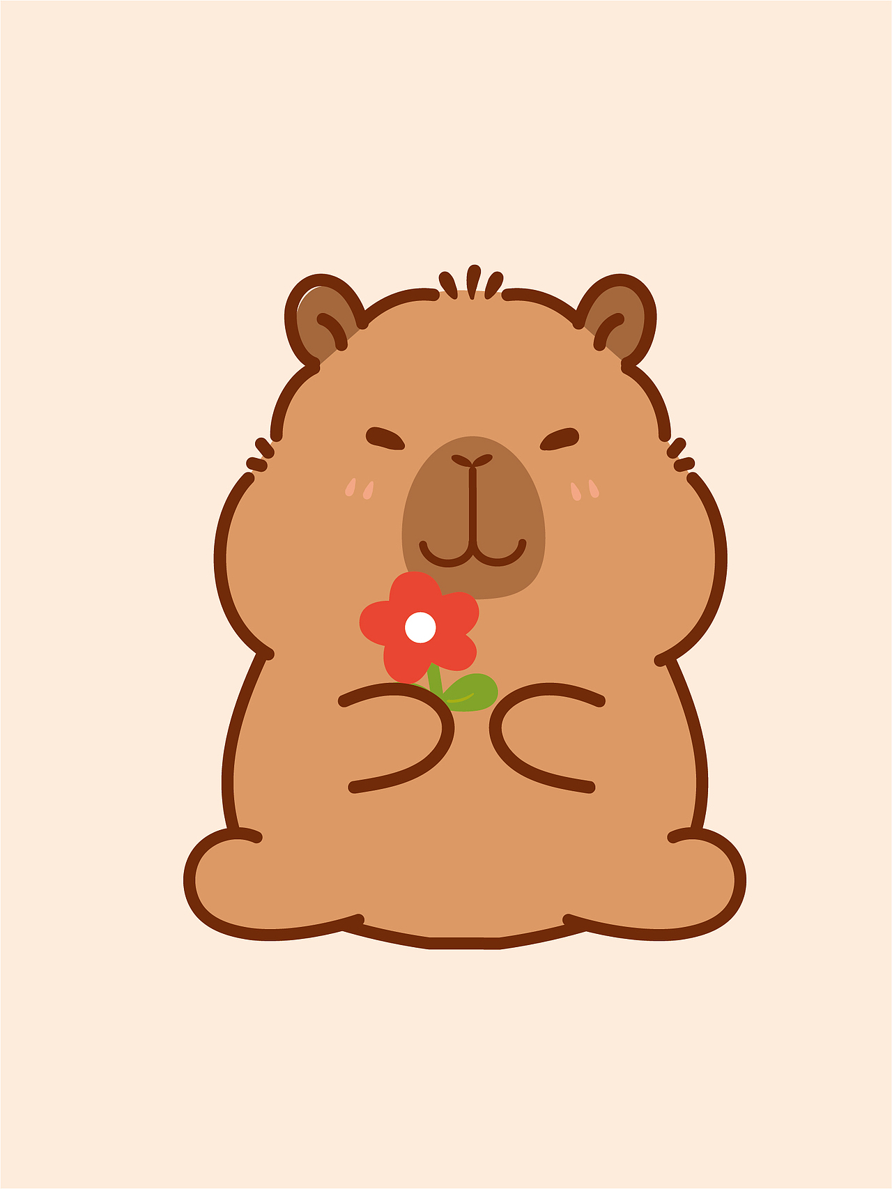 卡皮巴拉水豚IP卡通形象设计原创插画表情包