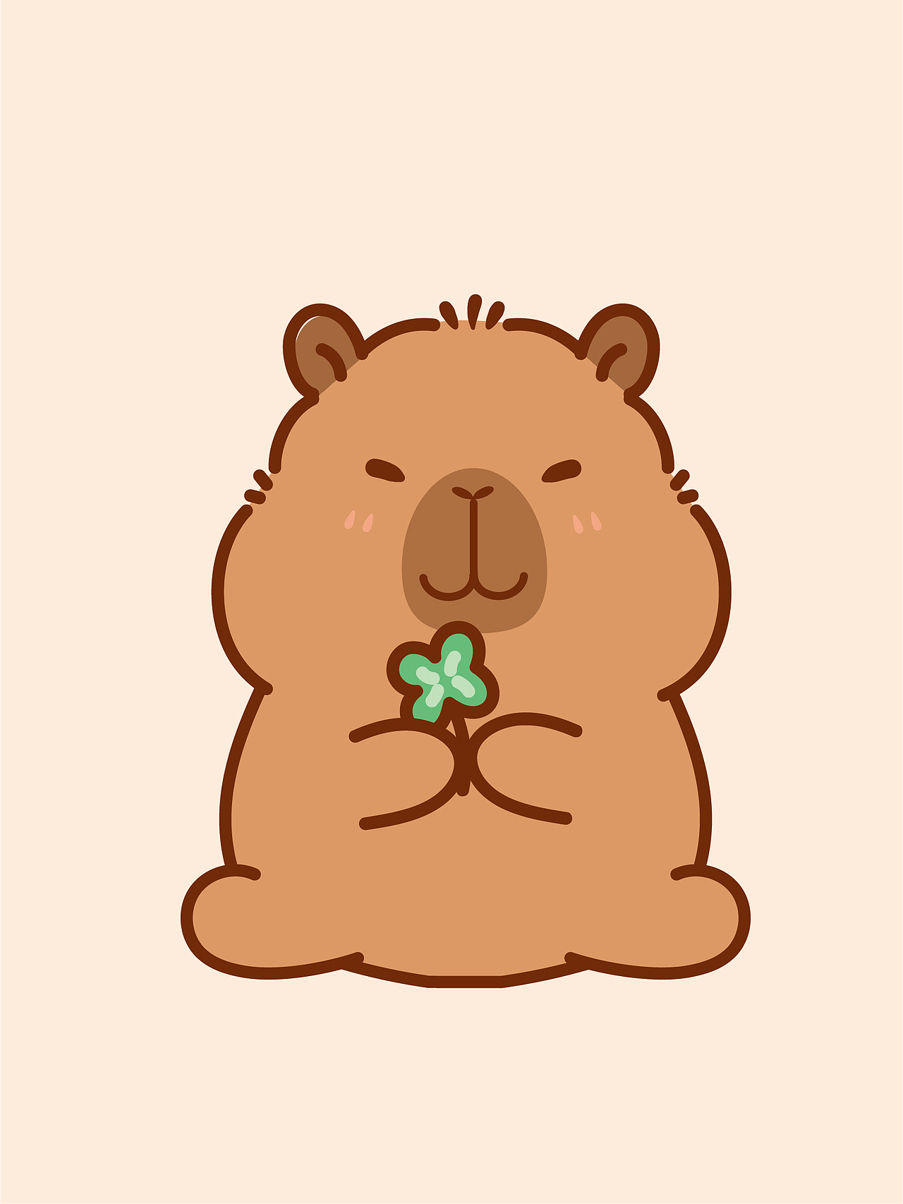 卡皮巴拉水豚IP卡通形象设计原创插画表情包