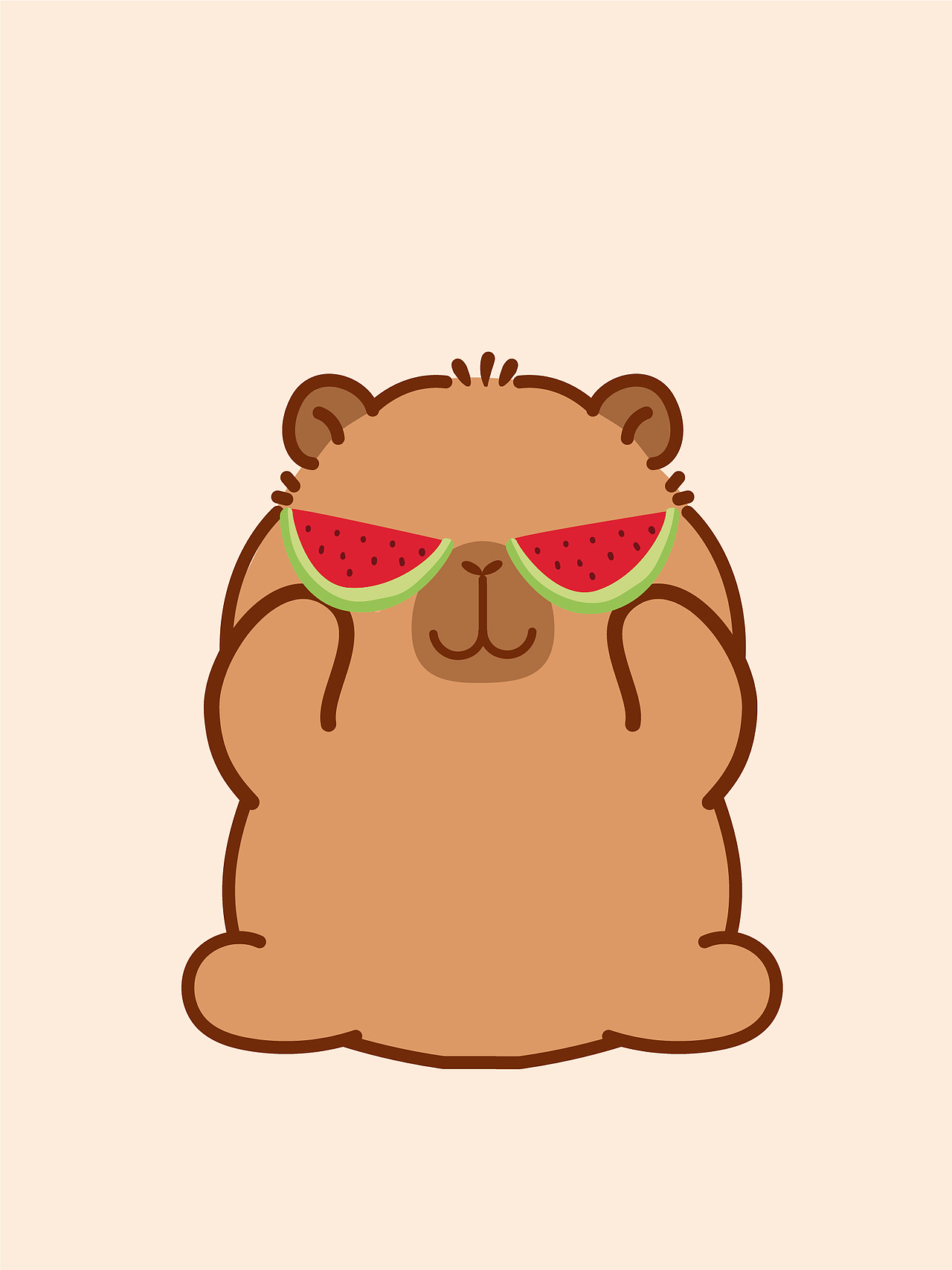 卡皮巴拉水豚IP卡通形象设计原创插画表情包