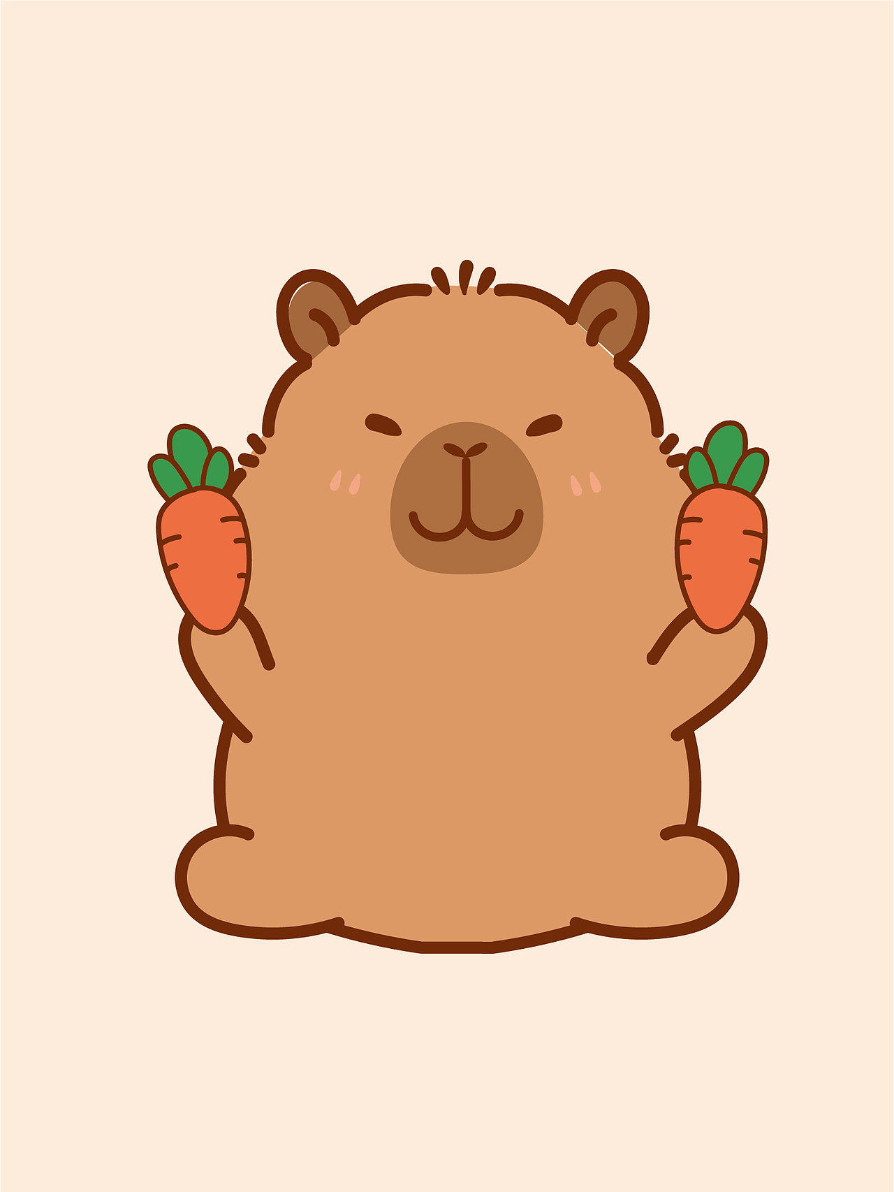 卡皮巴拉水豚IP卡通形象设计原创插画表情包