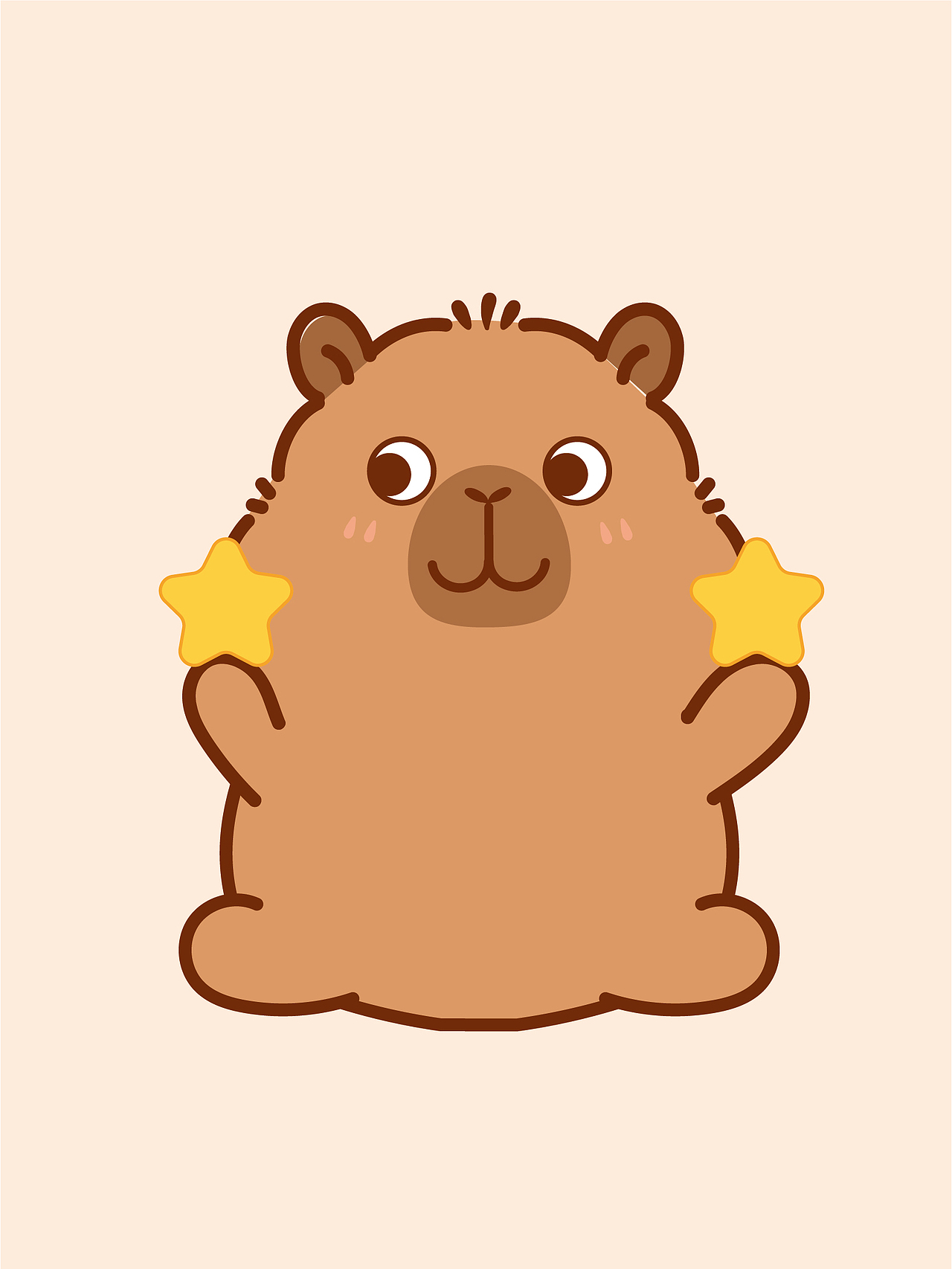 卡皮巴拉水豚IP卡通形象设计原创插画表情包