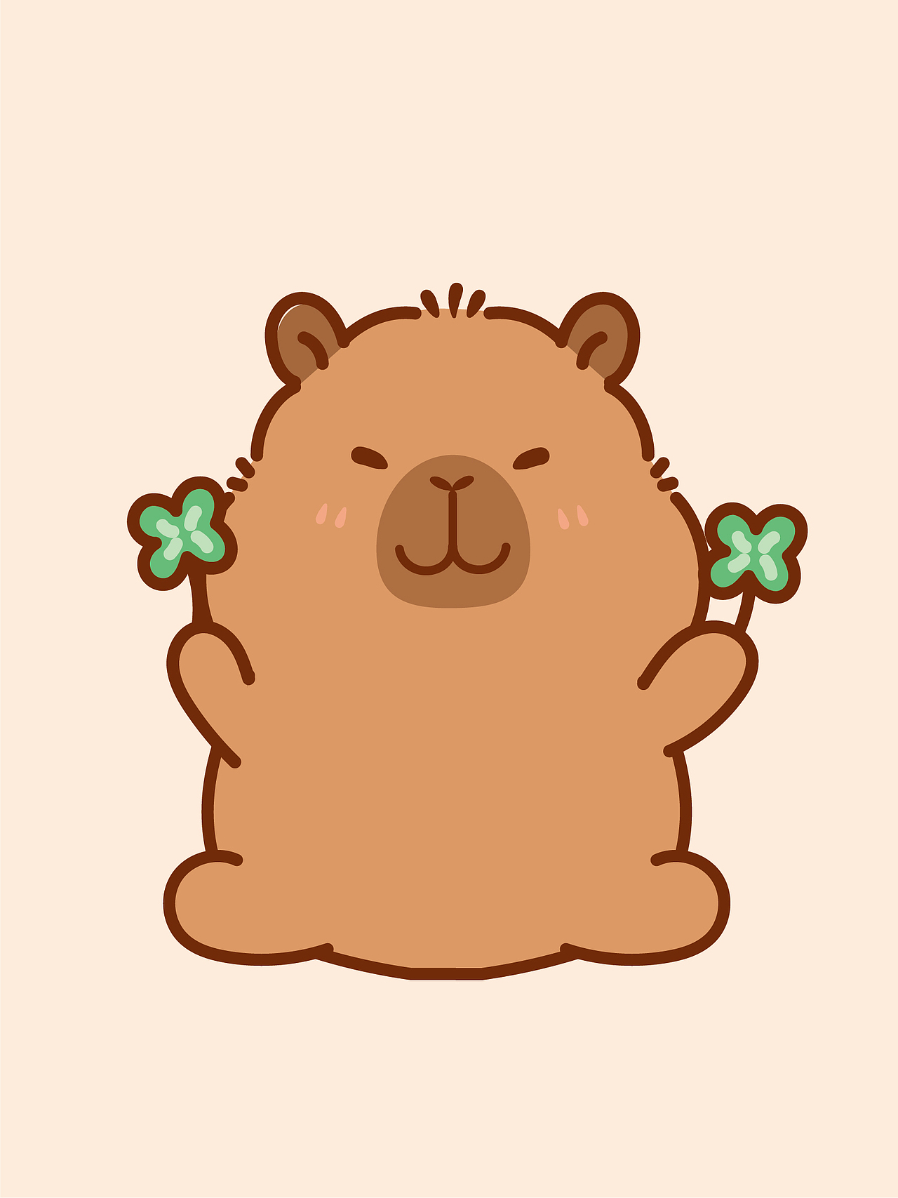 卡皮巴拉水豚IP卡通形象设计原创插画表情包