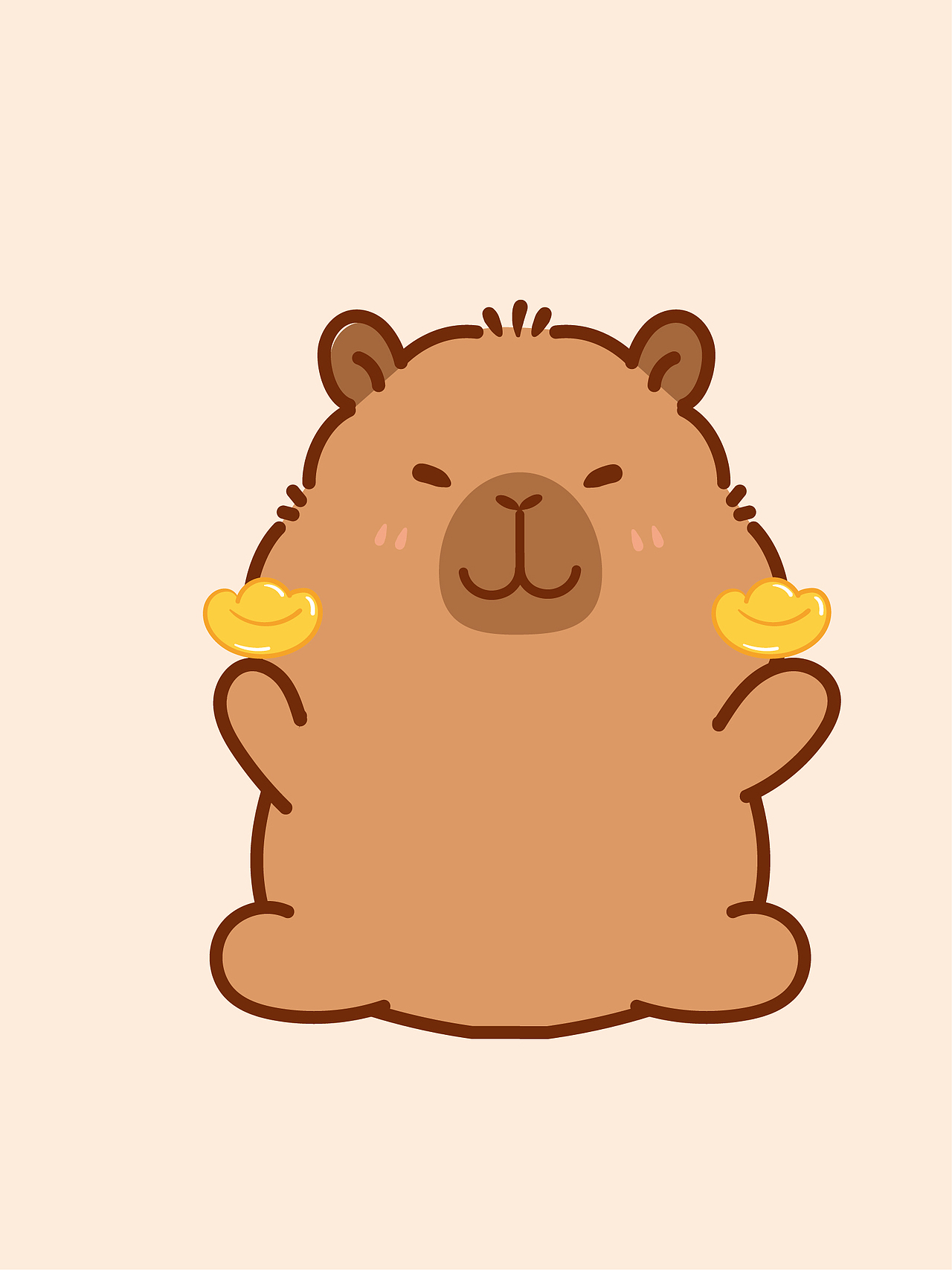 卡皮巴拉水豚IP卡通形象设计原创插画表情包