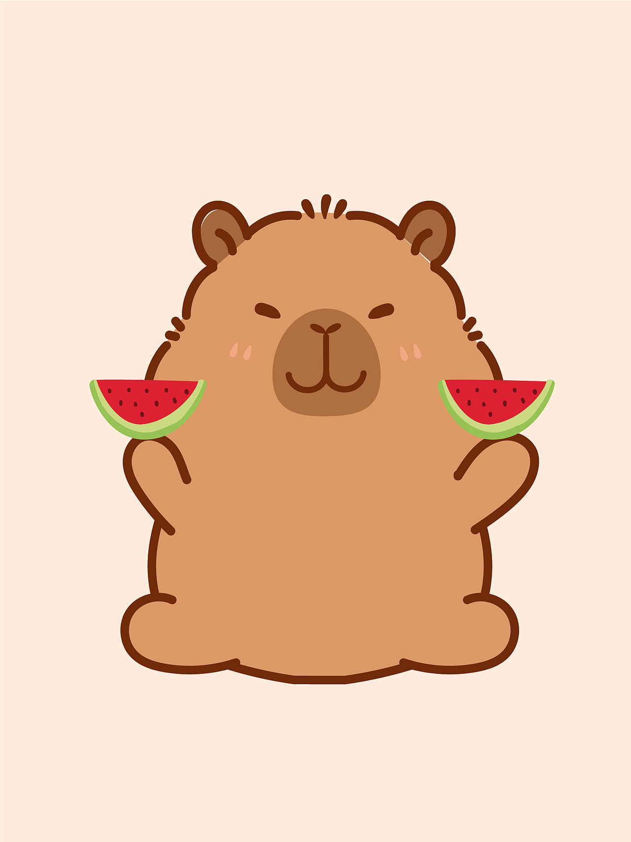 卡皮巴拉水豚IP卡通形象设计原创插画表情包