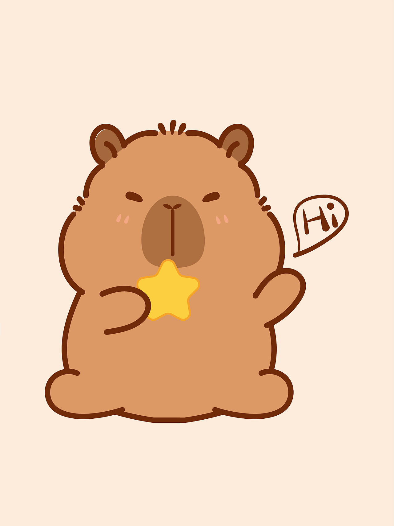 卡皮巴拉水豚IP卡通形象设计原创插画表情包