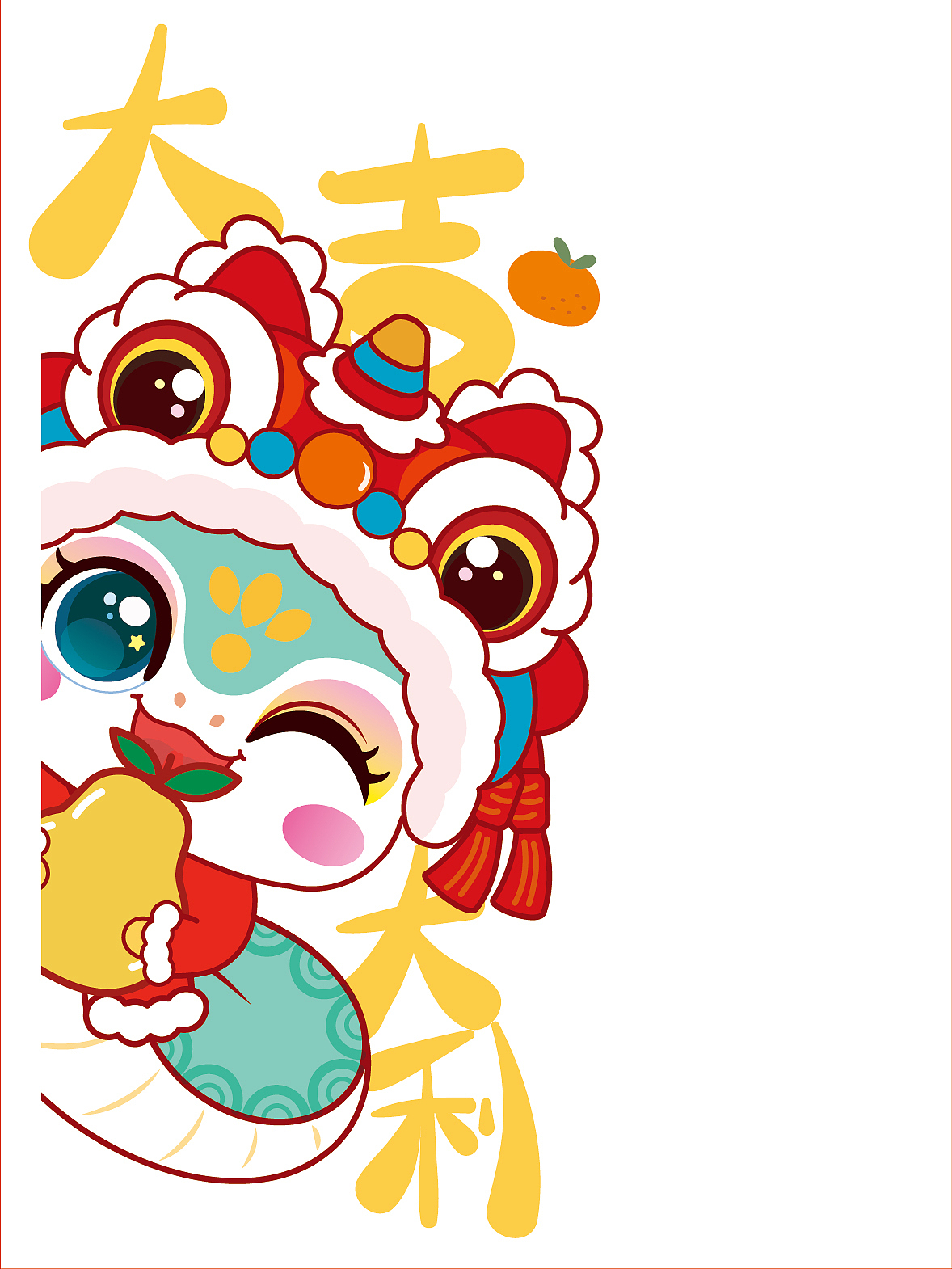 蛇年IP卡通形象插生肖插画服饰烫画本命年衣服