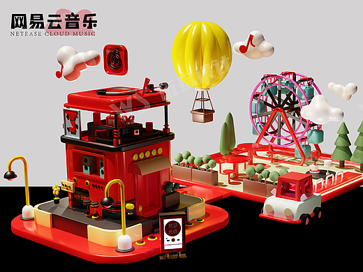 C4D设计丨网易云音乐游乐场