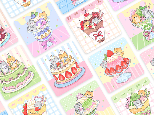 Pussycat Dessert Diary 猫咪的甜品日记插画合集