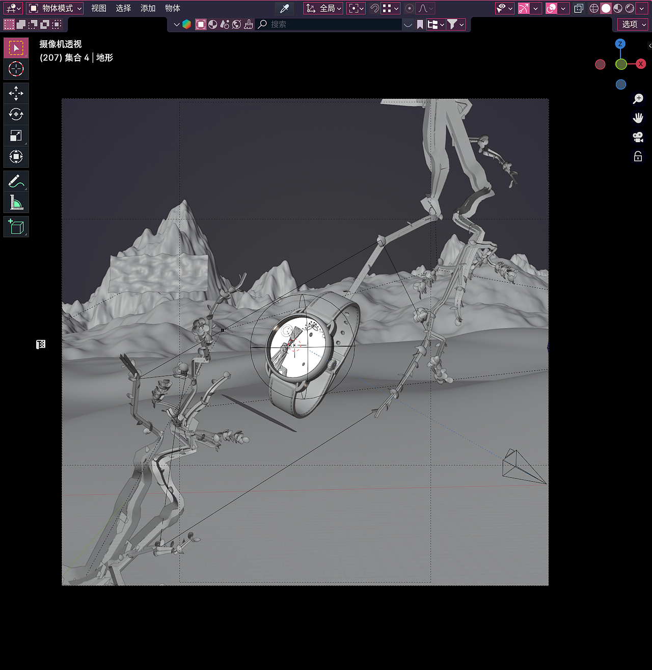 Blender全流程！获得缪斯银奖的国风水墨三渲二短片！（图ZMzc5ODQ1NTA0） - 产品 - 站酷设计师Noooooodles_麵原创素材 - 站酷ZCOOL
