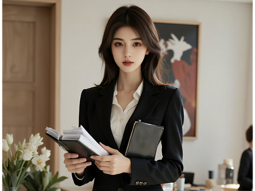 极品写真美女黑色商务装美女