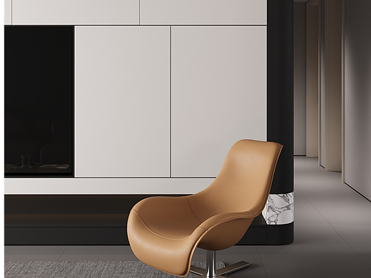 近期渲染 现代黑白灰平层全屋效果图