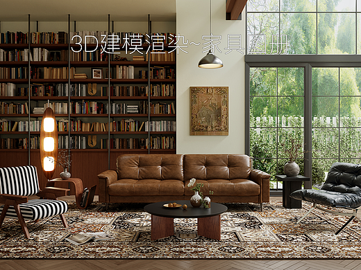 3D建模/渲染~客厅/卧室/餐厅家具产品图册
