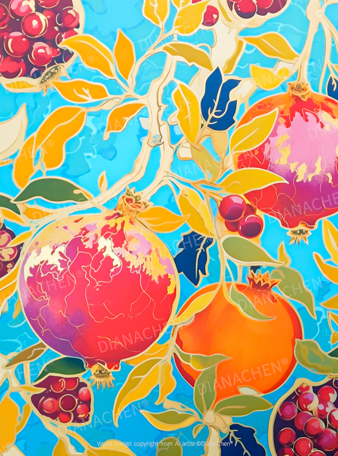 🔥新手必看:AI插画让你轻松描绘秋日石榴