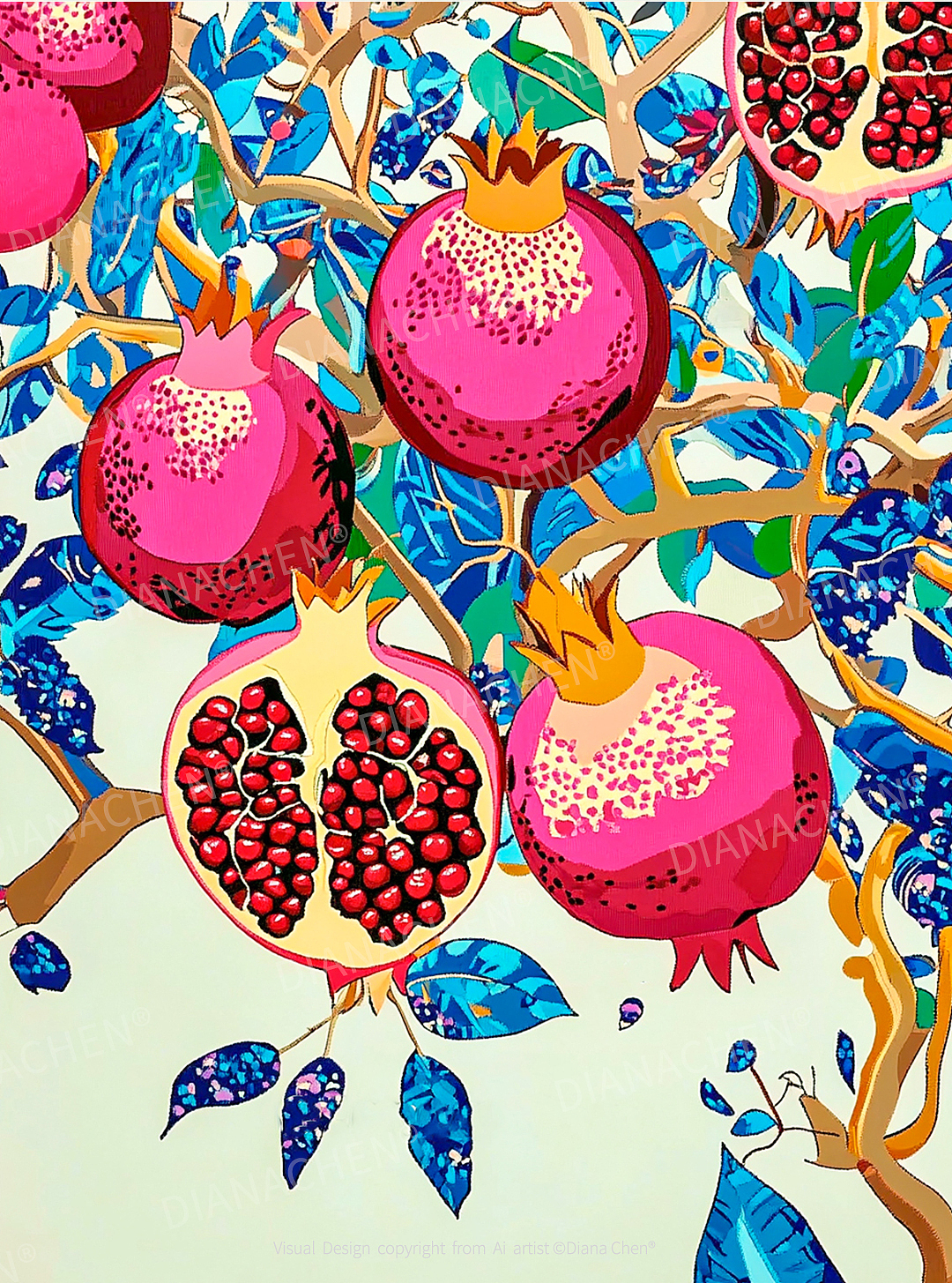 🔥新手必看:AI插画让你轻松描绘秋日石榴