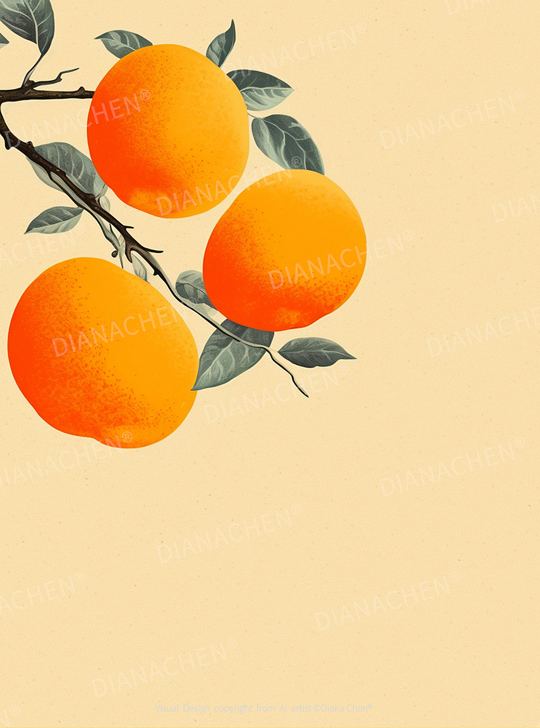 AI插画揭秘:如何画出秋日柿子的极简美