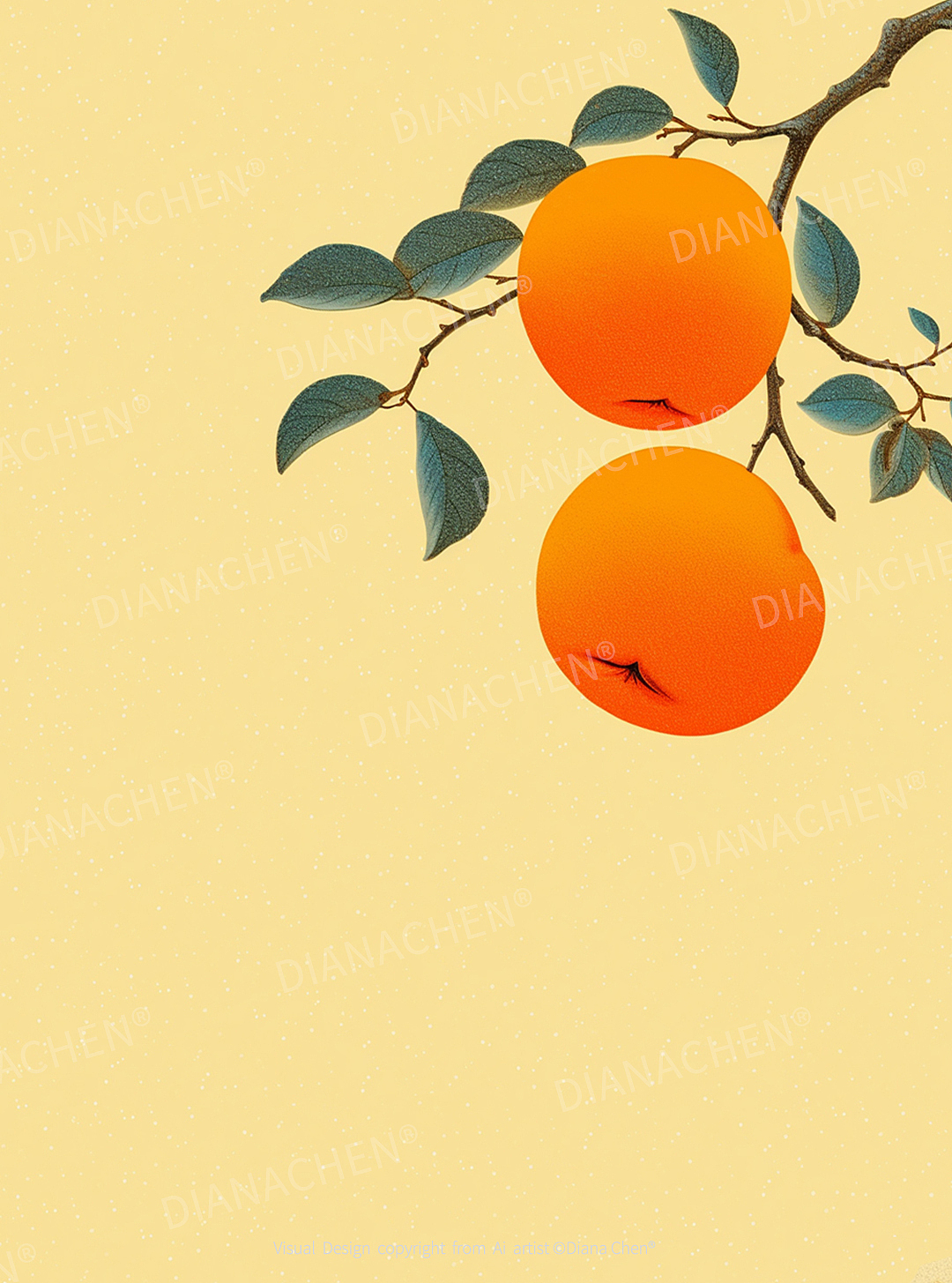 AI插画揭秘:如何画出秋日柿子的极简美