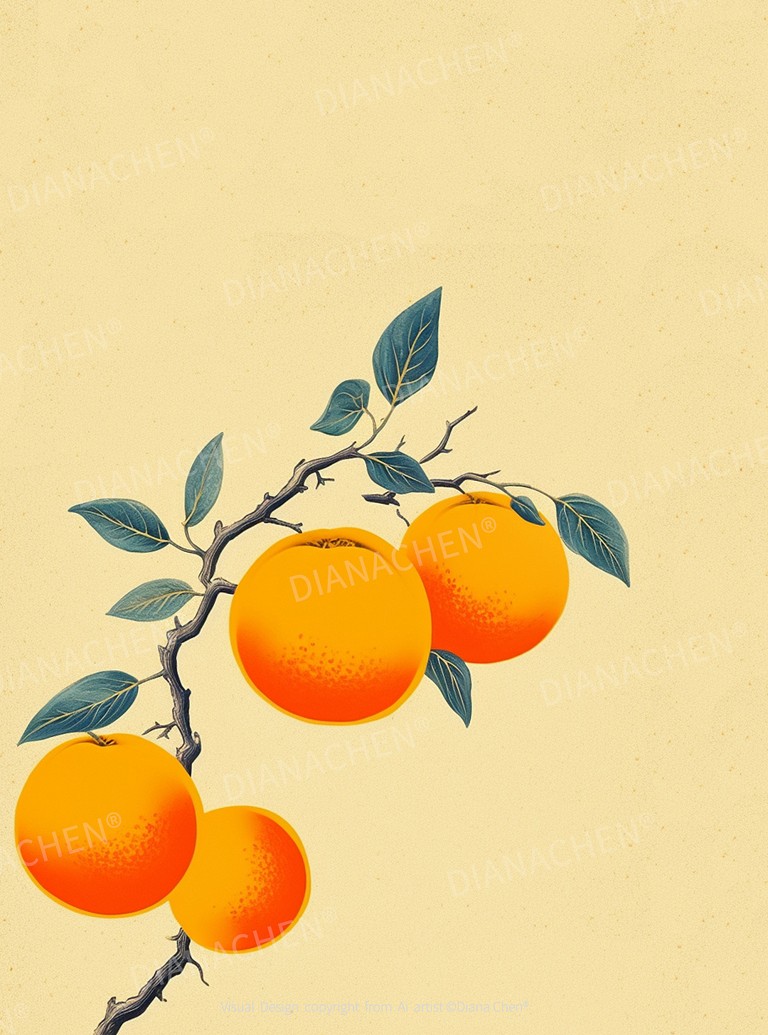 AI插画揭秘:如何画出秋日柿子的极简美