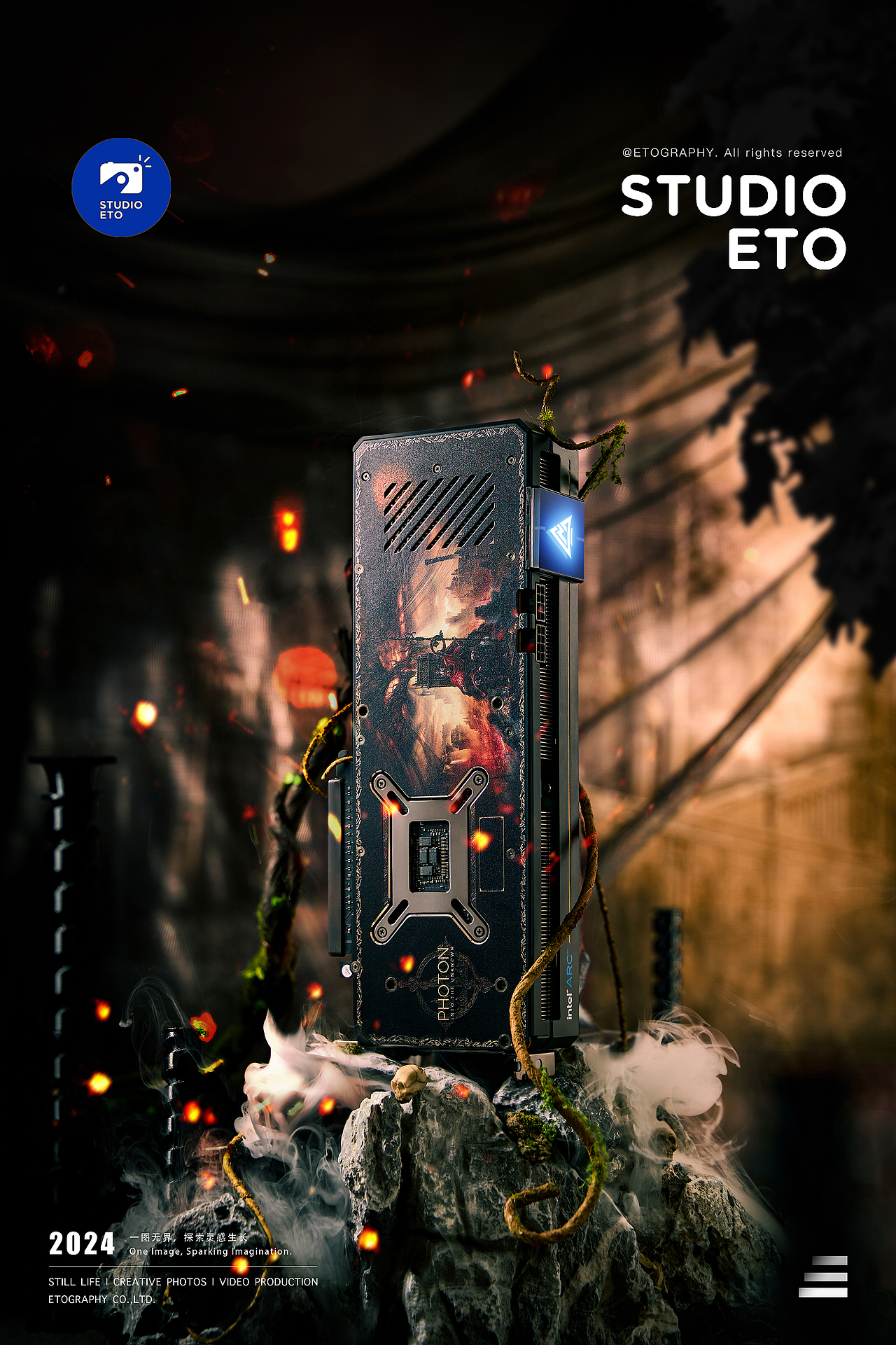 产品策划摄影 | 蓝戟因特尔A770 x 艾尔登法环联名显卡（图ZMzgwMDAzMjA4） - 产品摄影 - 站酷设计师StudioEto原创素材 - 站酷ZCOOL