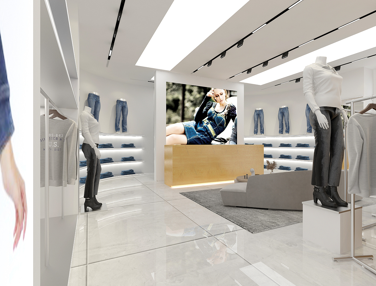 高挡女装牛仔店铺