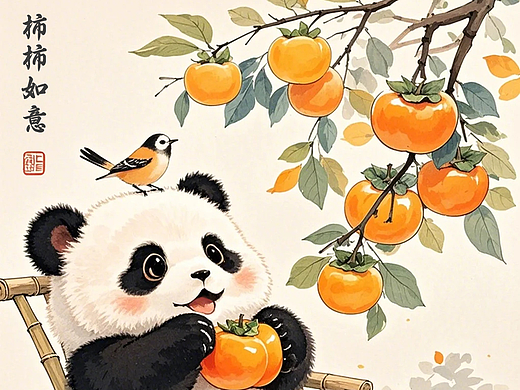 柿柿如意大熊貓（個人主頁-ZNzA3MTMzODA=） - 藝術(shù)插畫 - 站酷設(shè)計師眉眉插畫原創(chuàng)素材 - 站酷ZCOOL
