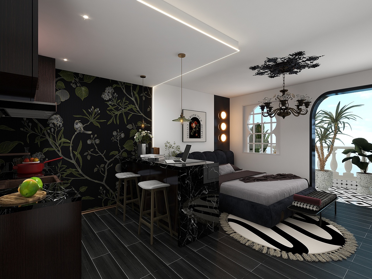 海边的法式公寓（图ZMzgwMDM2MjMy） - 家装设计 - 站酷设计师Tina是设计师原创素材 - 站酷ZCOOL