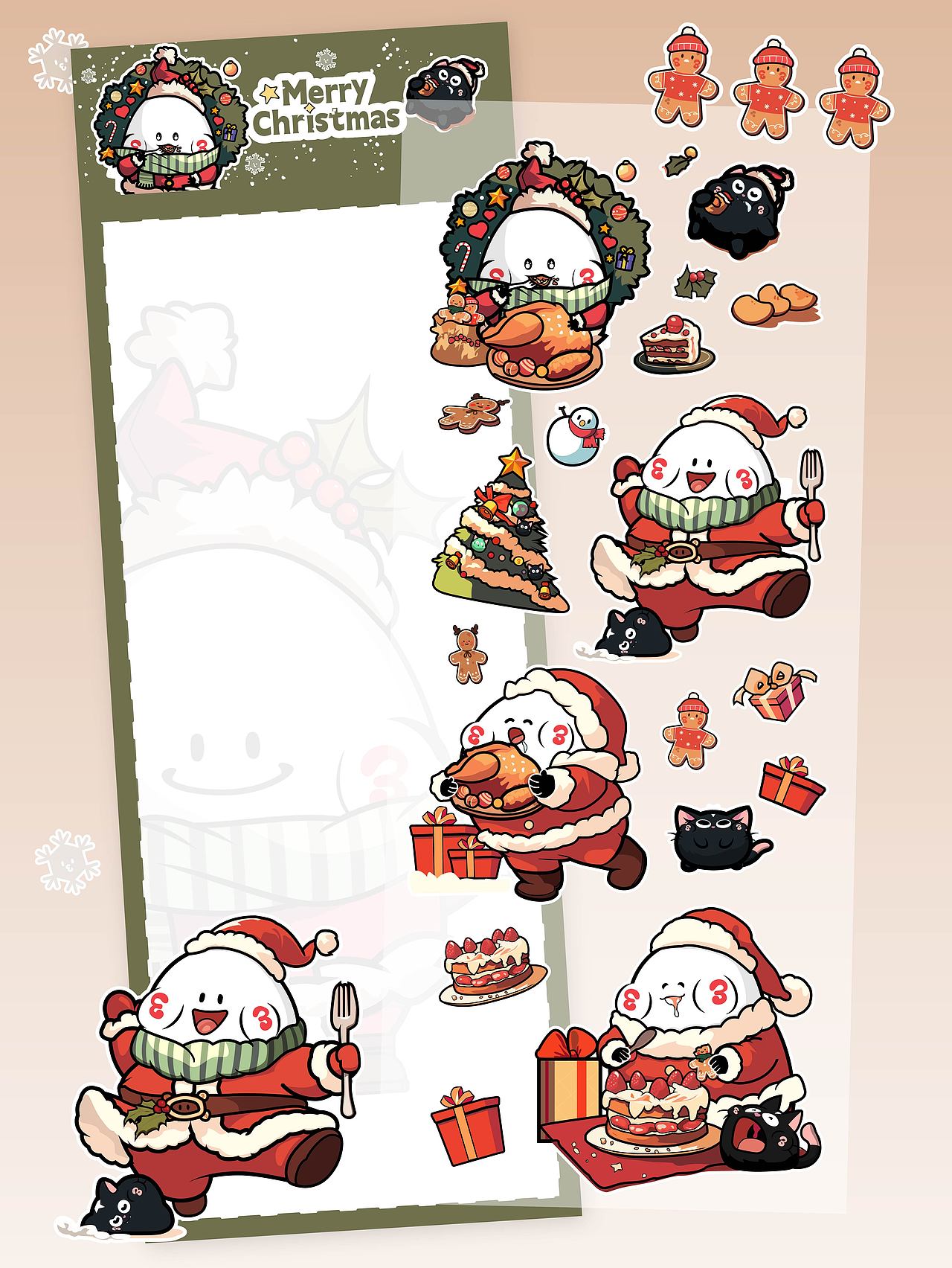胖蛋IP设计 圣诞IP设计 圣诞节日矢量插画 品牌IP（图ZMzgwMDQ4NDA4） - 创作习作 - 站酷设计师BEYES_DESIGN原创素材 - 站酷ZCOOL