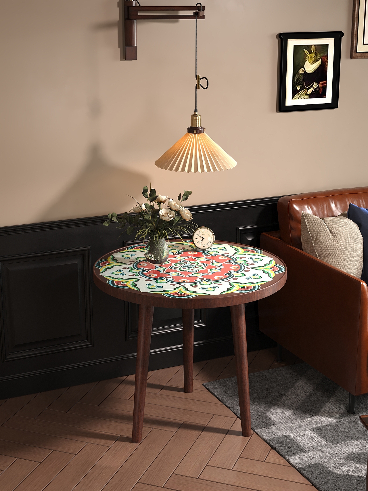 圆桌美式风格建模渲染分享