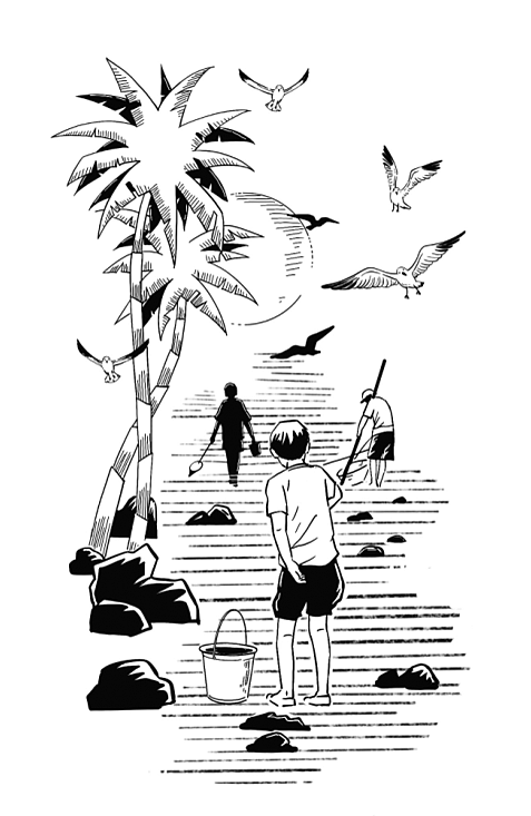 近期一组期刊黑白插画