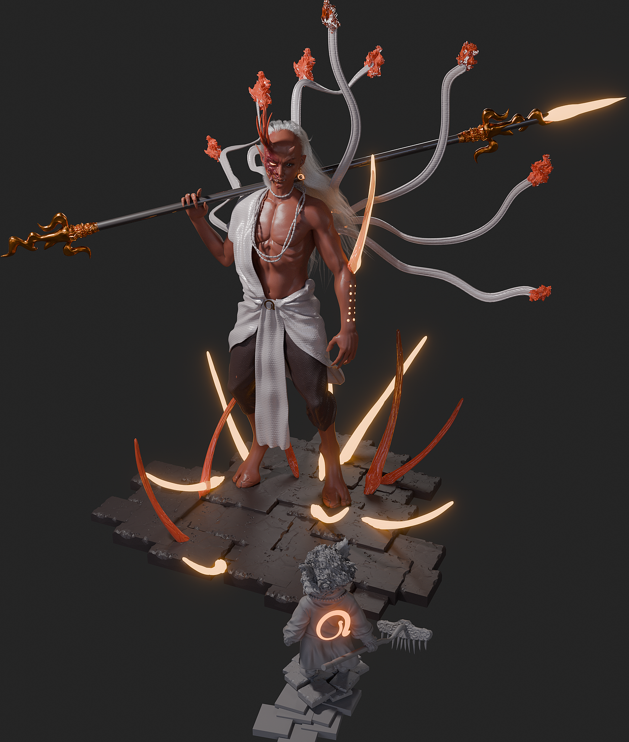 《黑神话》红孩儿建模教程 夜叉王最是帅气（图ZMzgwMDg0OTgw） - 人物/生物 - 站酷设计师落日昏哥原创素材 - 站酷ZCOOL