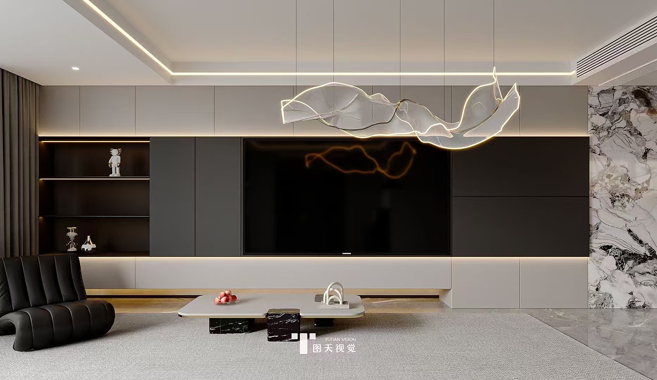 意式轻奢||客餐厅+卧室