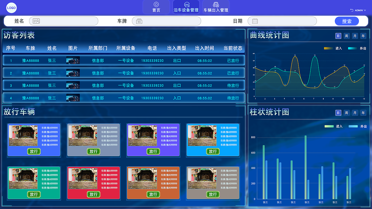 泊车设备管理展示页