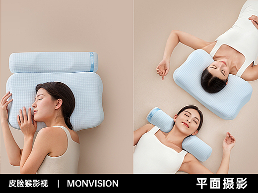 平面摄影｜按摩枕牵引枕头产品平面拍摄