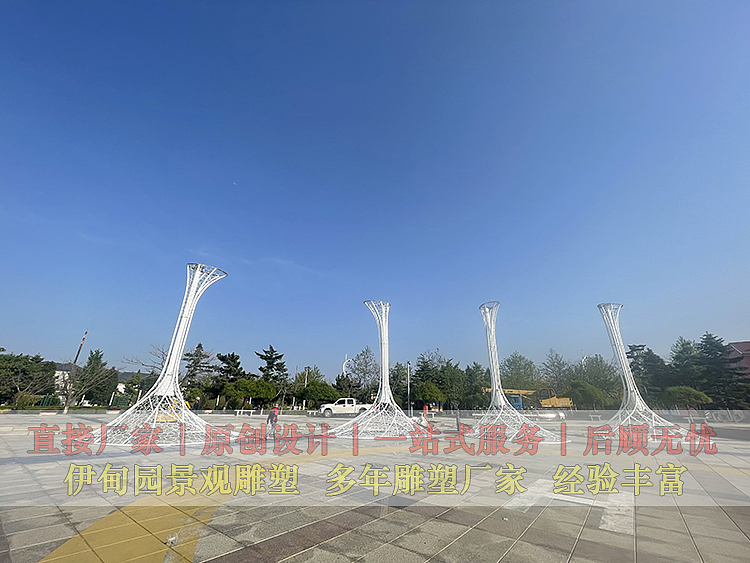 景观不锈钢发光树雕塑、抽象不锈钢树雕塑