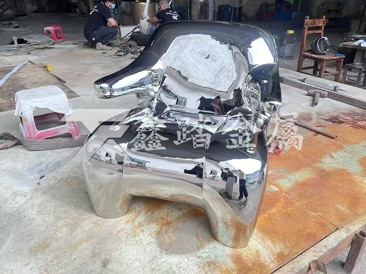 镜面不锈钢艺术坐凳 金属异形工艺制品定做