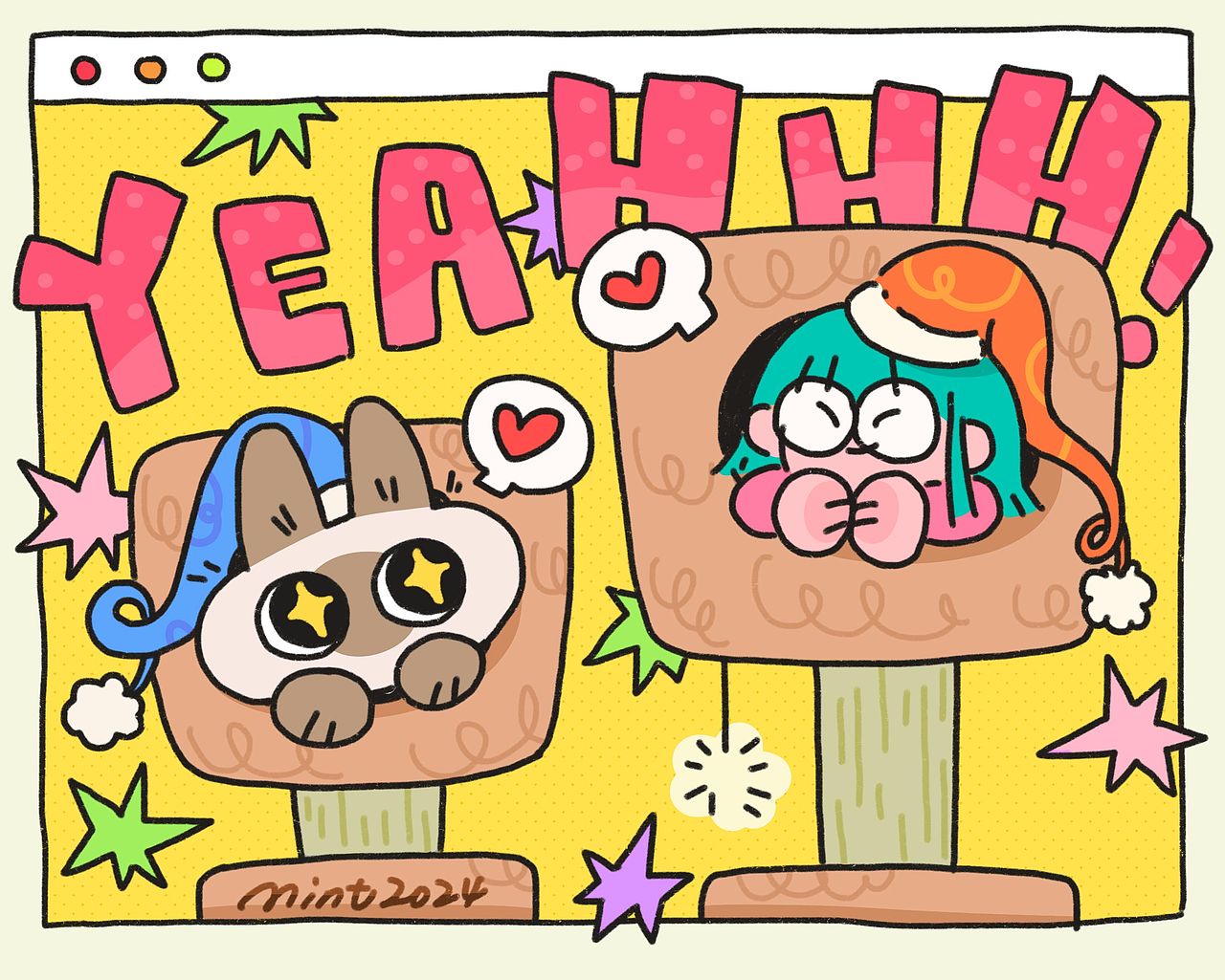 泥的日记 | 和小豆泥一起猫冬啦！❉（图ZMzgwMTk3MzUy） - 新锐潮流插画 - 站酷设计师薄荷大王原创素材 - 站酷ZCOOL