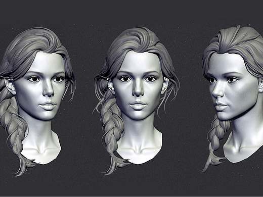 Maya-欧美女角色头模建模教程。maya人物建模基础教程