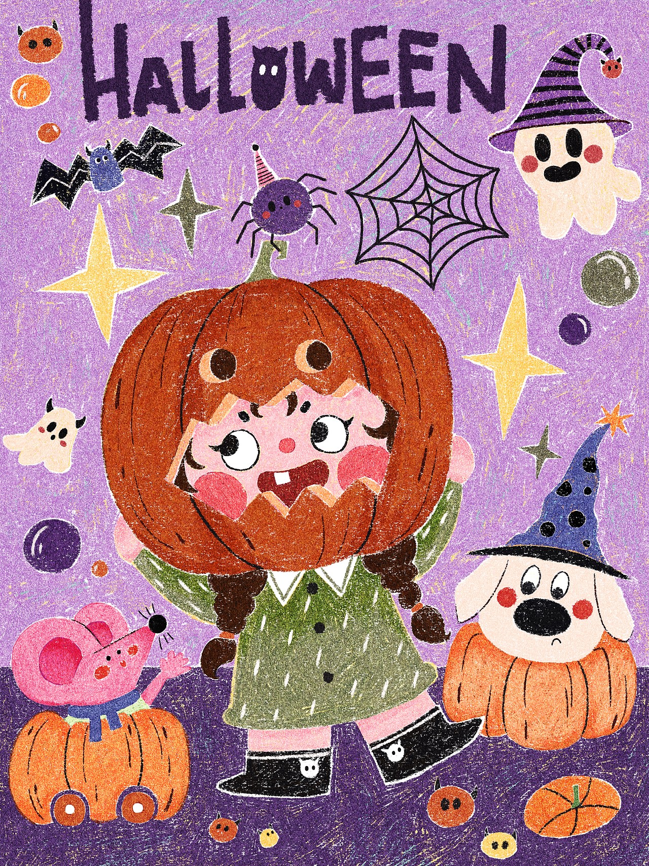 蜡笔风格 - 一起过万圣节