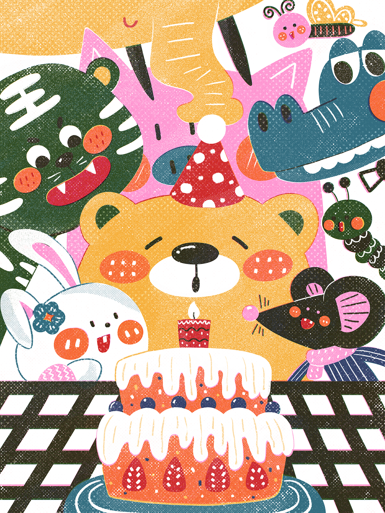 丝网印风格 - 熊熊的生日