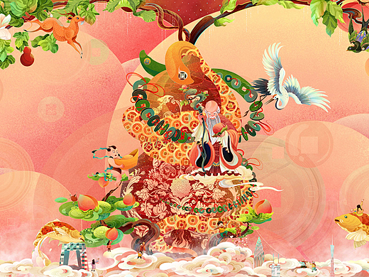蛇年插画-《巳锦》