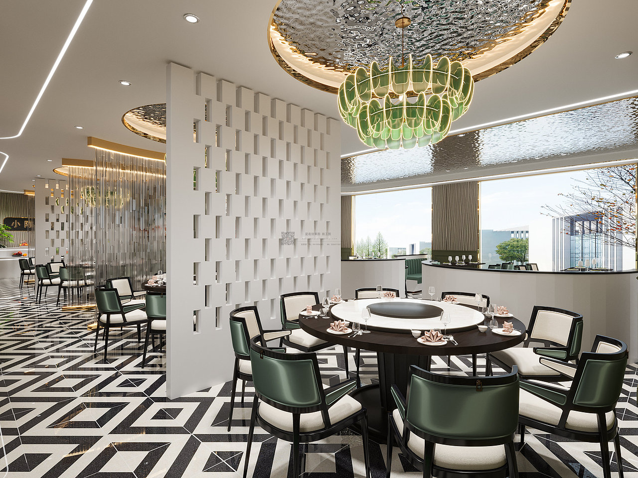 现代工装|中餐空间圆形设计也有法式的浪漫