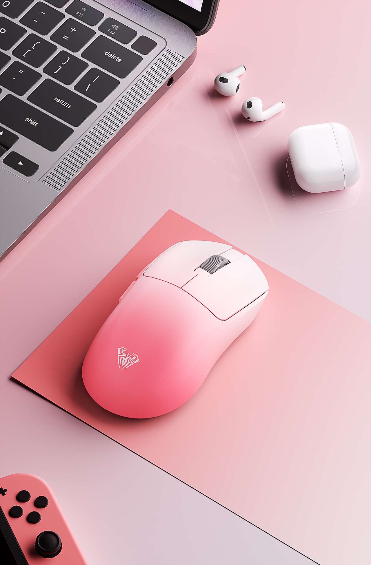 狼蛛SC360三模游戏鼠标渲染海报（个人渲染）