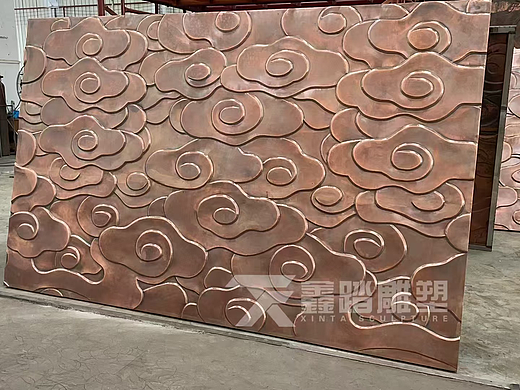 手工锻铜浮雕壁画背景墙 金属定选材料制作