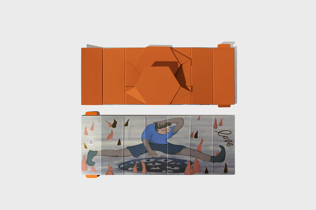 一款艺术插画的定制化礼盒!六边形可摊平运输!