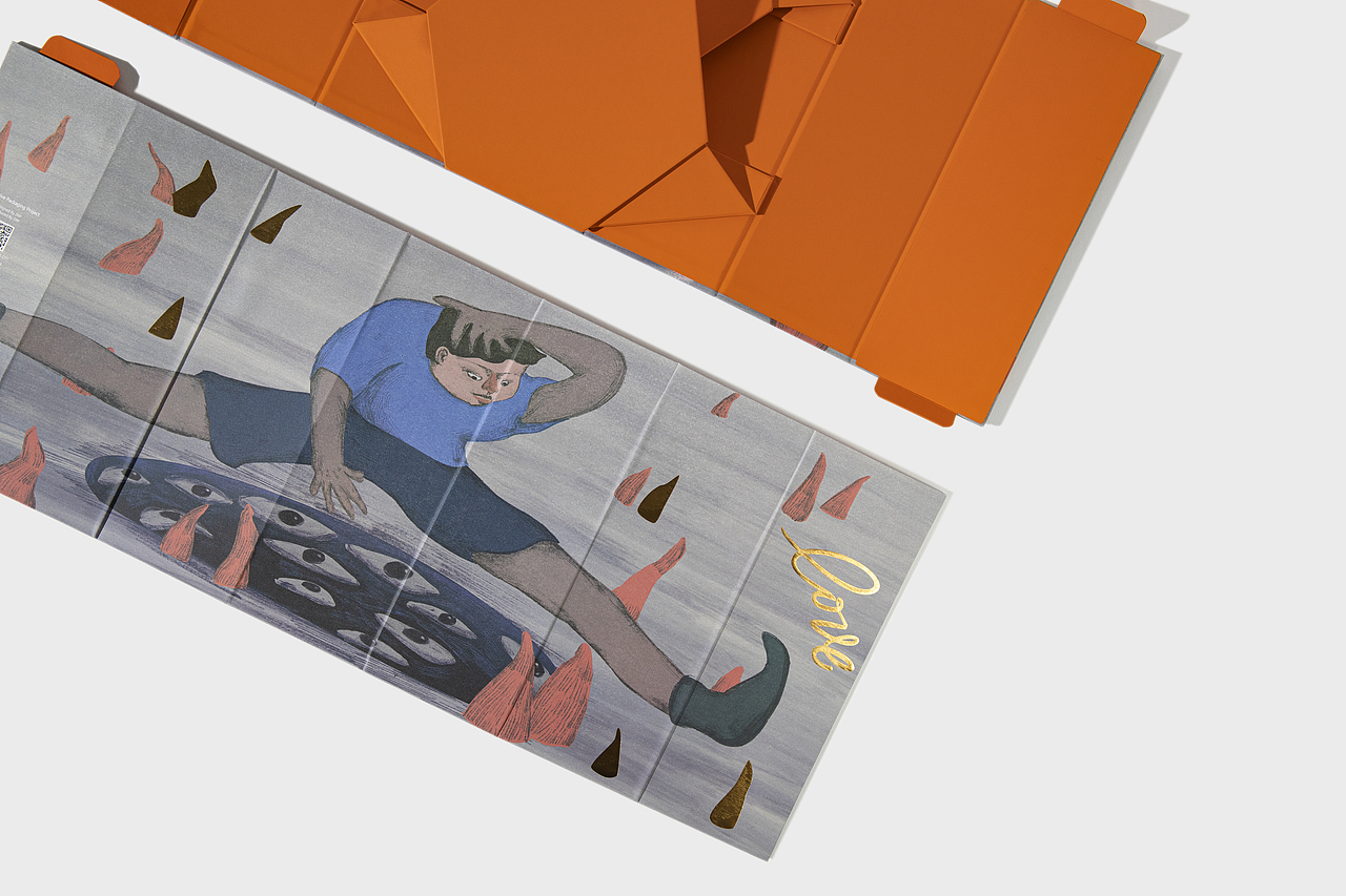 一款艺术插画的定制化礼盒!六边形可摊平运输!