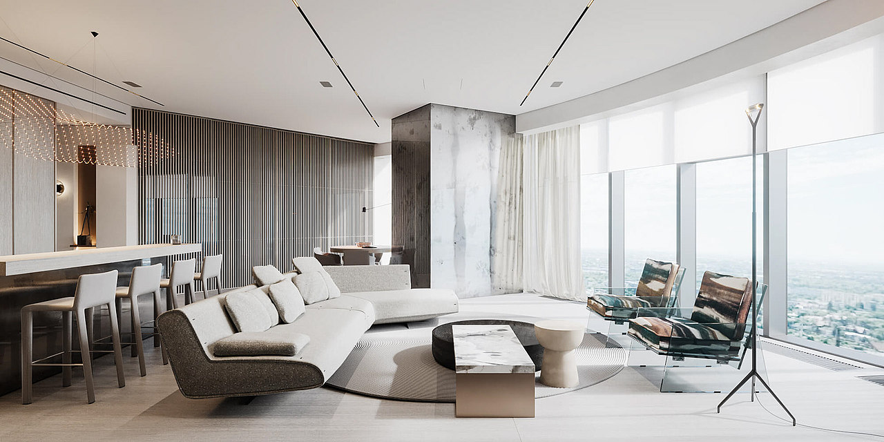 扁平化大平层设计，是简约高品质住宅的典范