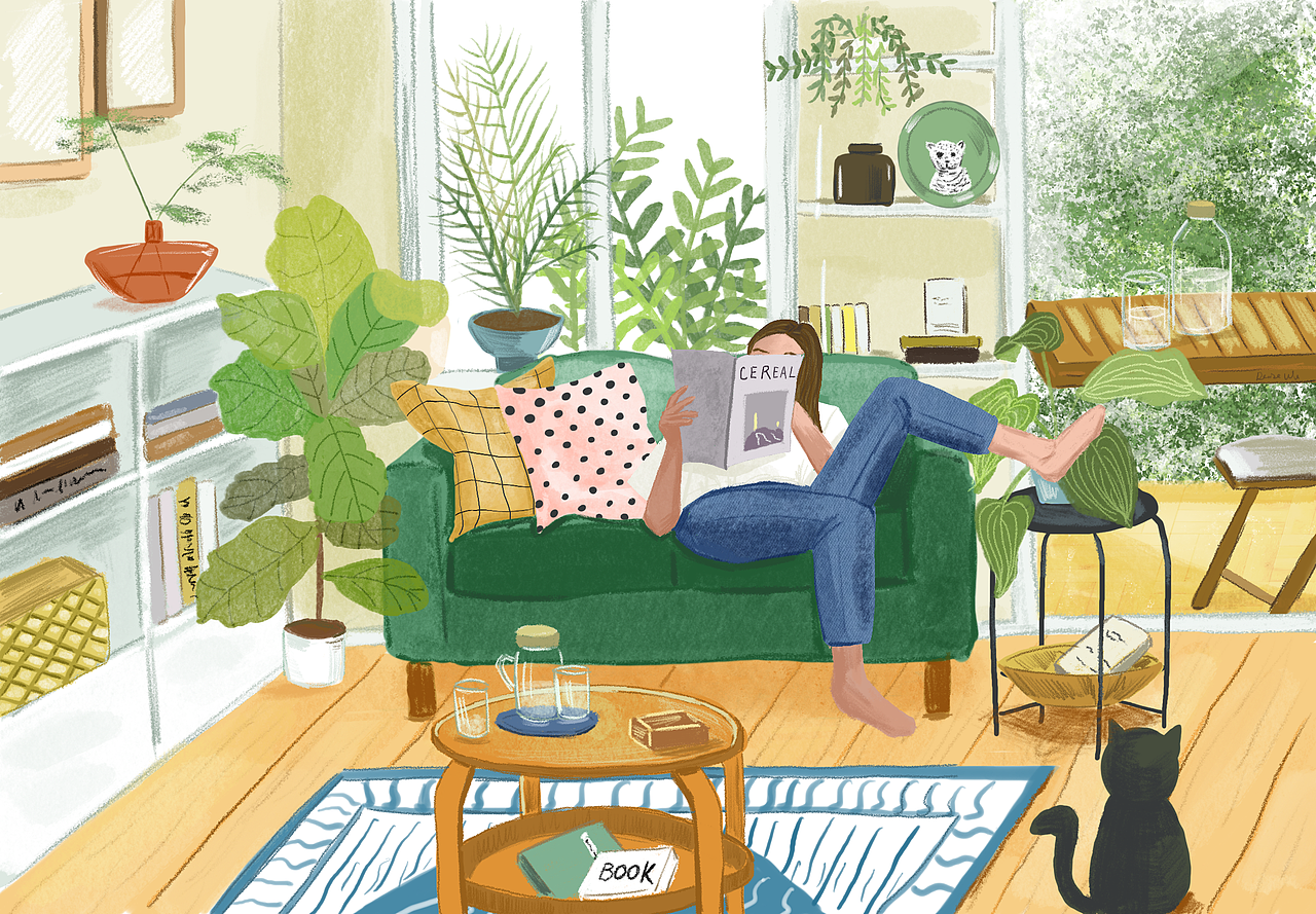 插画| 惬意夏日午后